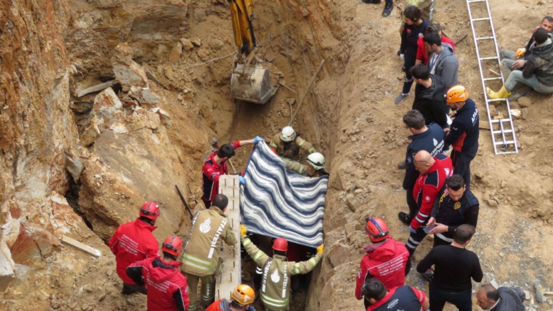 Sancaktepe'de inşaat alanında toprak kayması sonucu bir işçi yaşamını kaybetti
